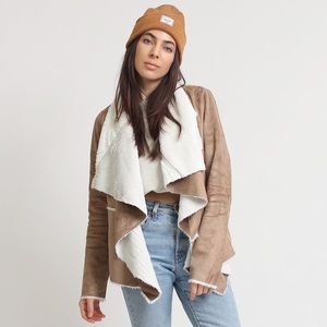 Faux suede shearling jacket by Soprano NWT